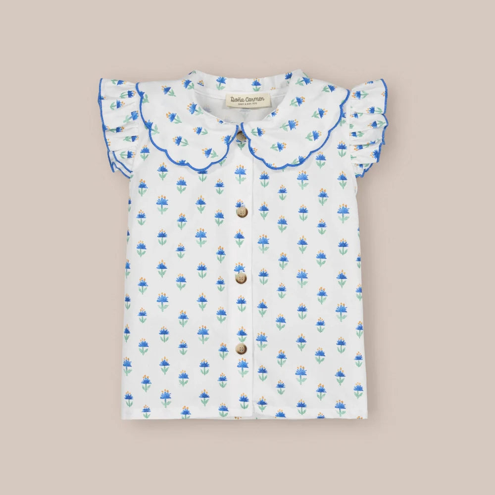 BLUSA VOLANTE GOA AZUL