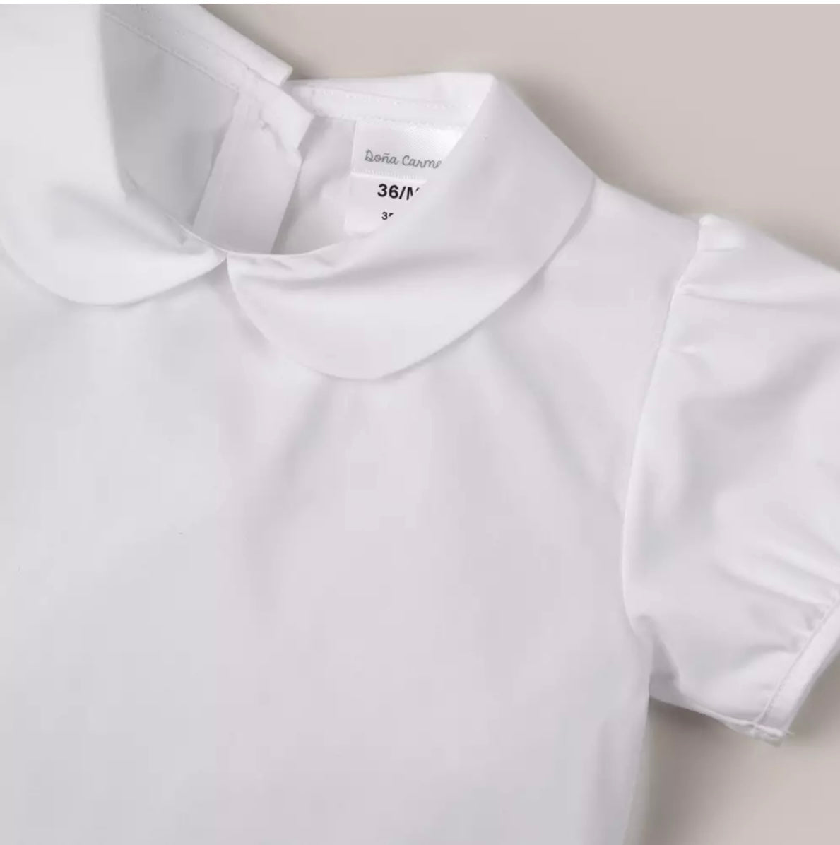 CAMISA MANGA CORTA CUELLO BEBE BASIC BLANCA