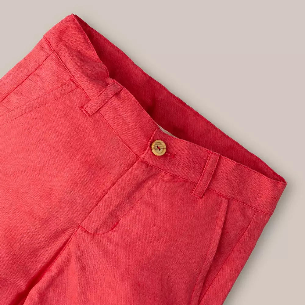 BERMUDA NIÑO COTTON LINO ROJO