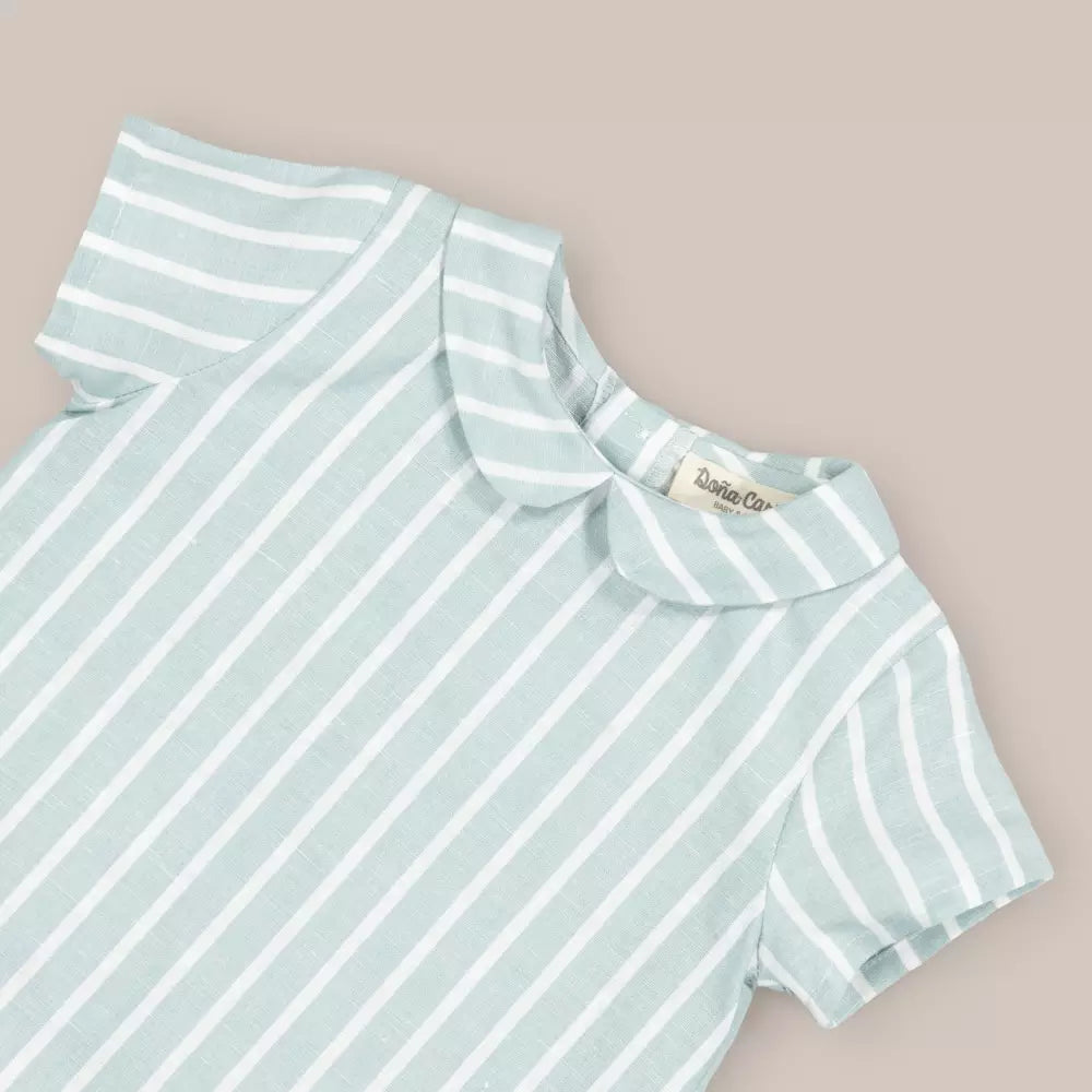 CAMISA BEBE RAYA TURQUESA AZUL
