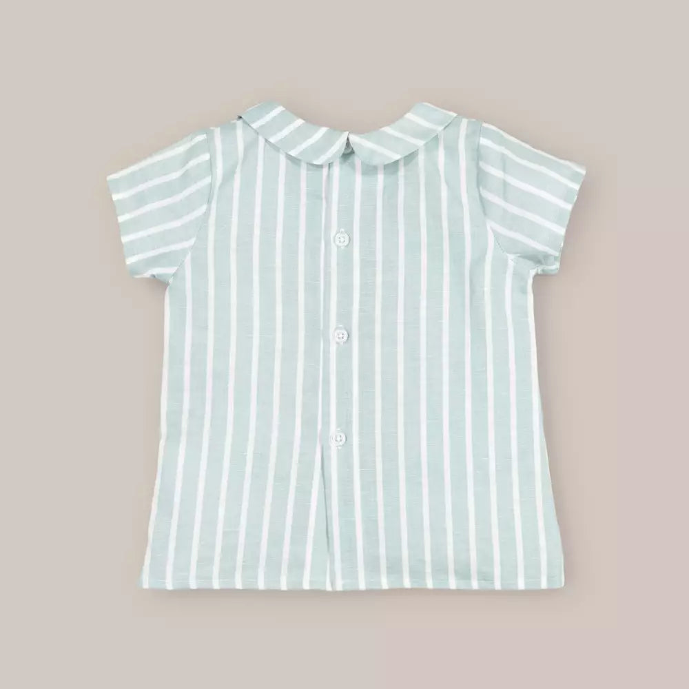 CAMISA BEBE RAYA TURQUESA AZUL