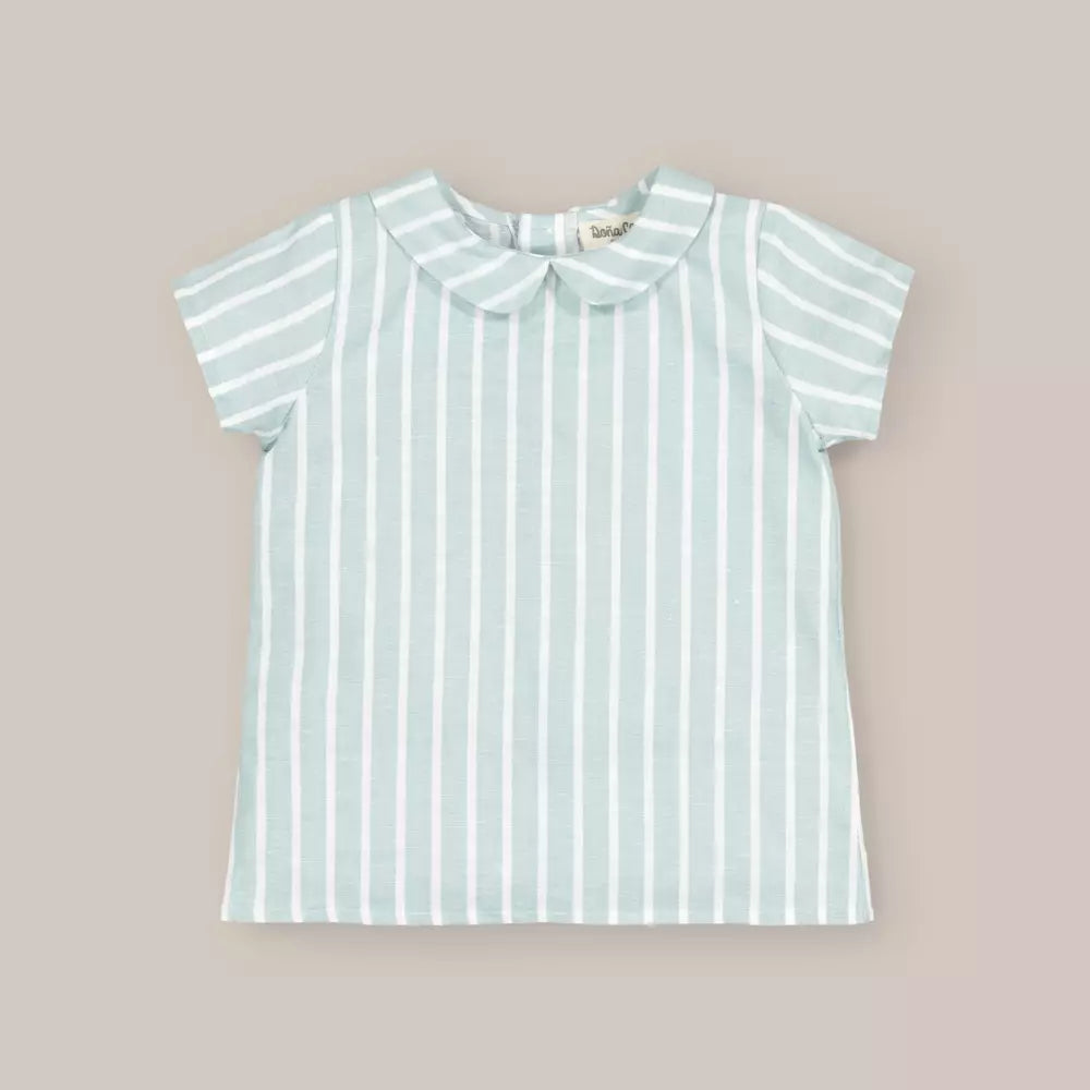 CAMISA BEBE RAYA TURQUESA AZUL