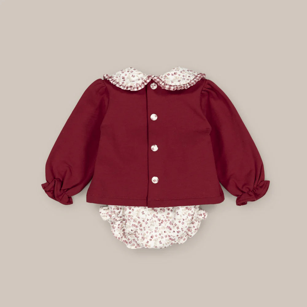 CONJUNTO ALGODON ELORA GRANATE