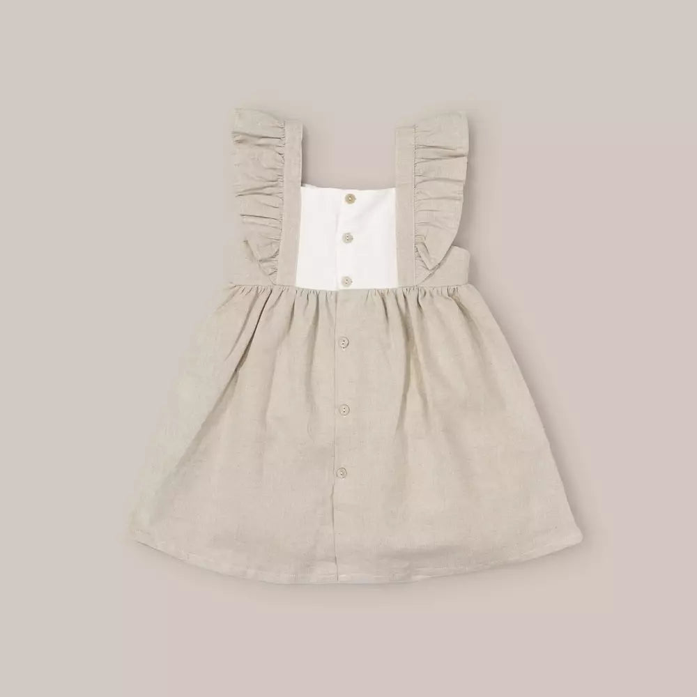 VESTIDO NIÑA CRU LINO