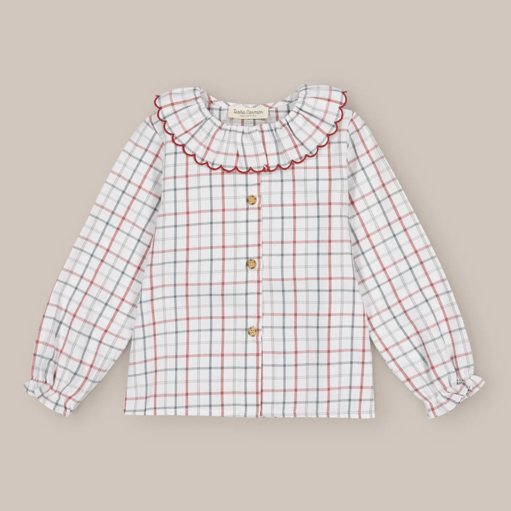 BLUSA ML AJEDREZ GRANATE