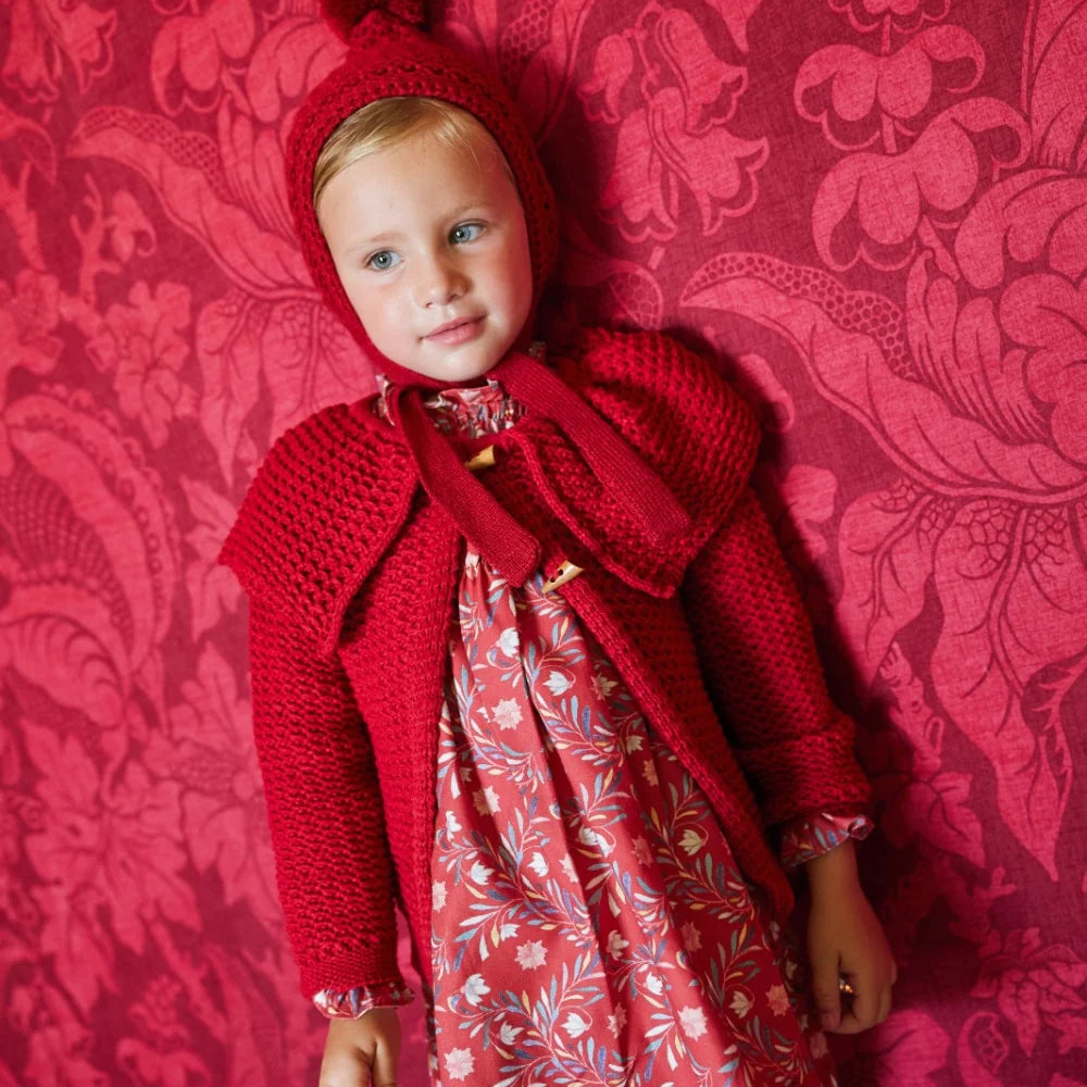 VESTIDO CAMPANILLAS GRANATE