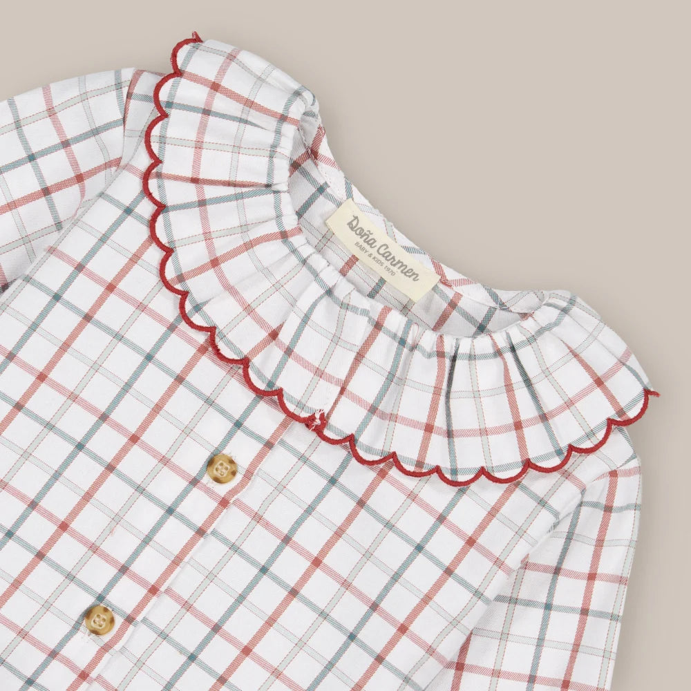 BLUSA ML AJEDREZ GRANATE