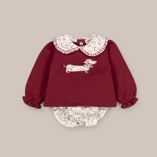 CONJUNTO ALGODON ELORA GRANATE