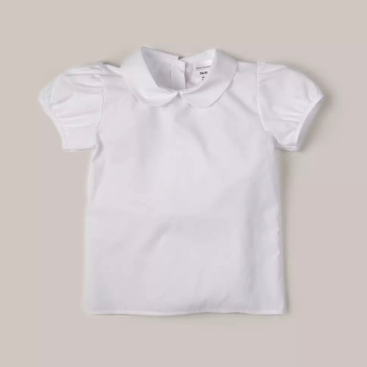 CAMISA MANGA CORTA CUELLO BEBE BASIC BLANCA