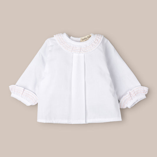 CAMISINA BEBE PESPUNTE BLANCA