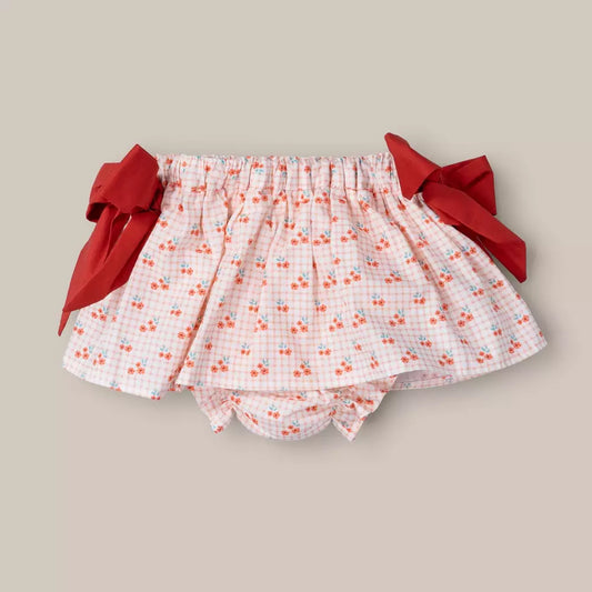 FALDA VOLANTE PICNIC ROJO